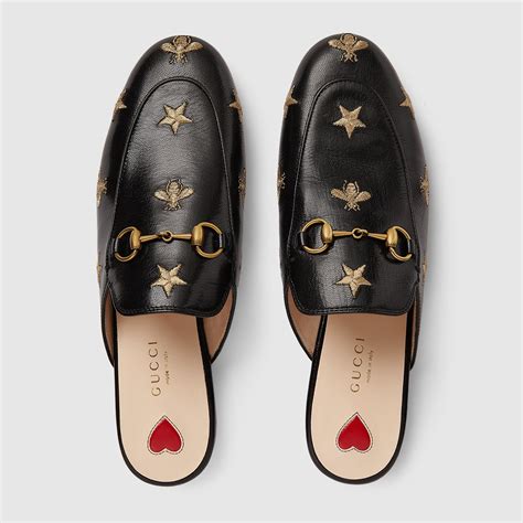 gucci princetown embroidered leather slipper knockoff|Gucci princetown slippers review.